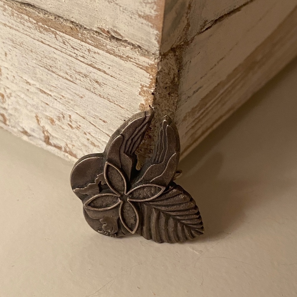 Sterling Brooch/Pin and Pendant, Praying Hands, World Peace! Sterling Silver